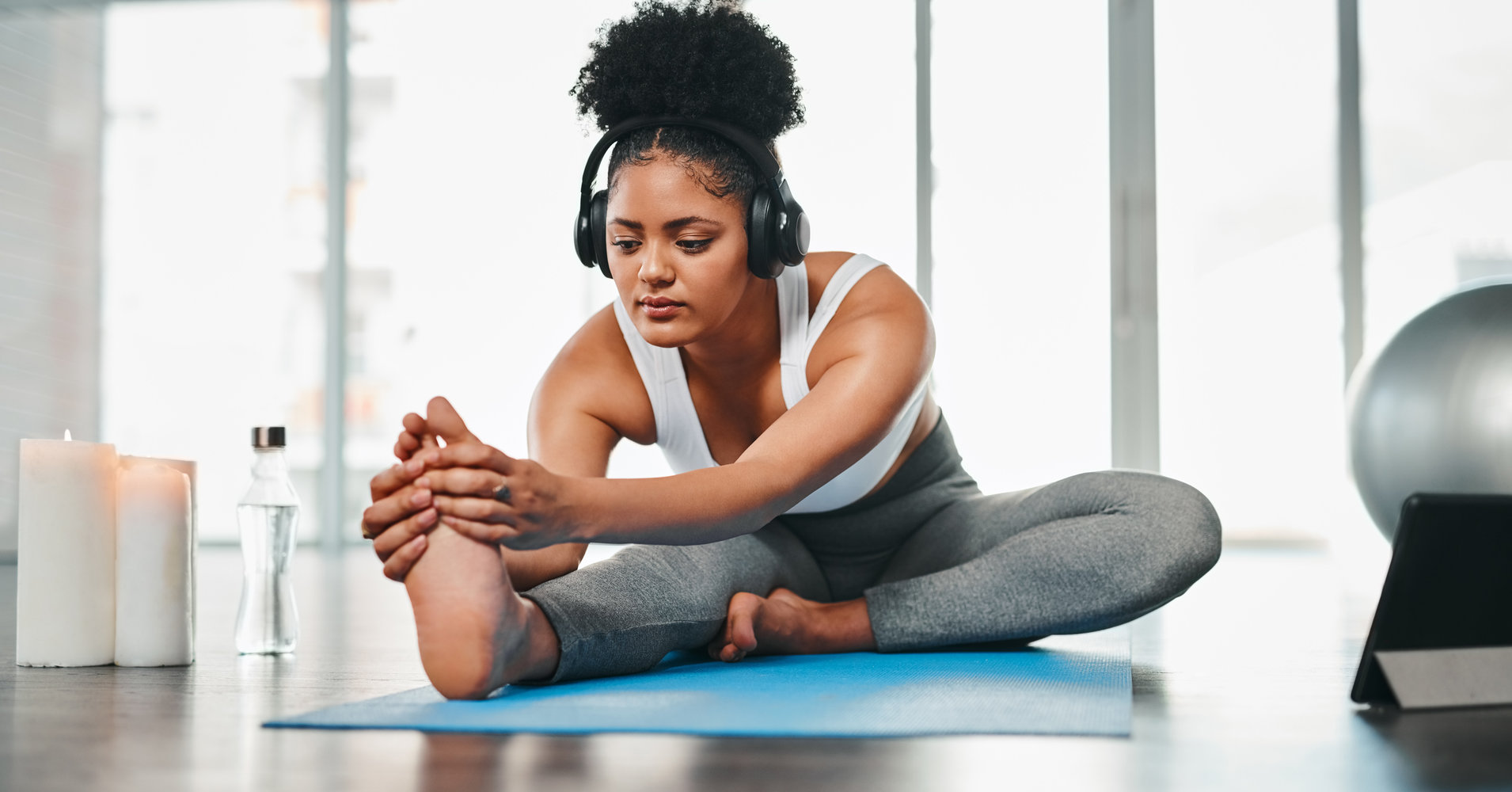 black woman working out