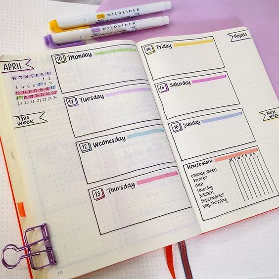 12 bullet journal layouts for beginners